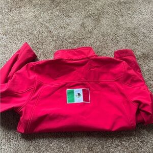 Red Jacket with Mexican Flag Patch